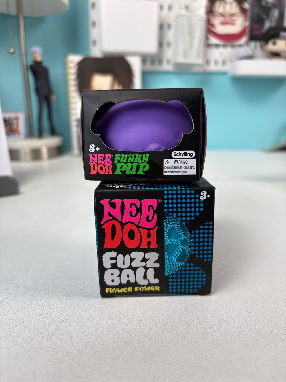 Needoh Funky Pup flower power Fuzz Ball bundle